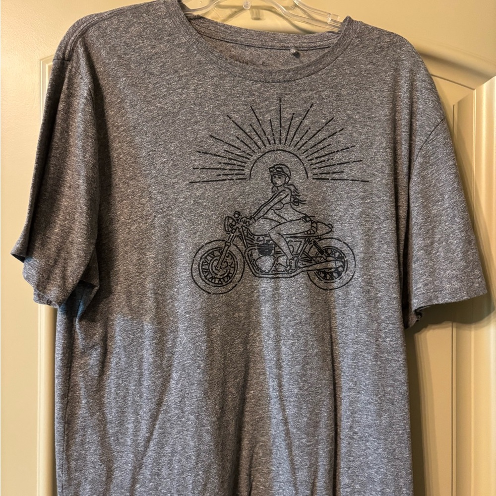 Lucky Brand Heather Gray Motorcycle Tee